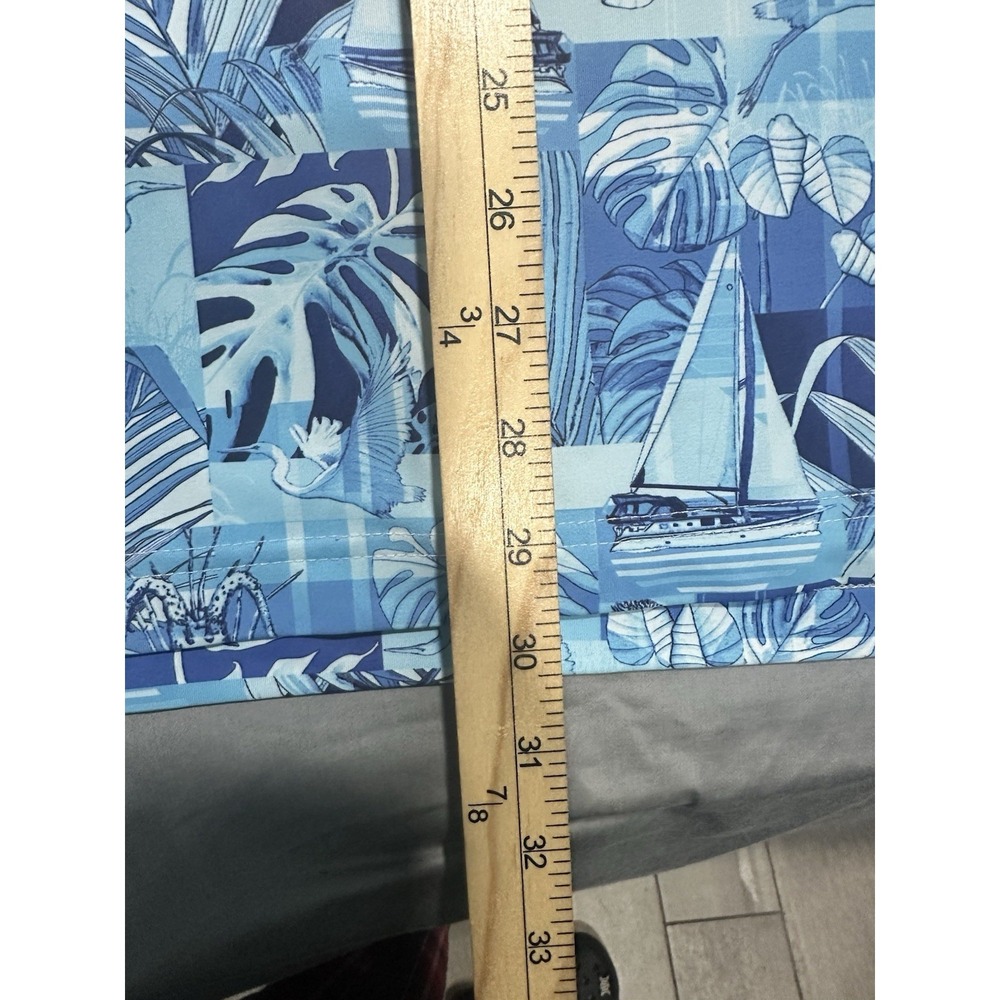 Scales Men's Blue FL Living Tropical Print Polo Shirt XL - Picture 5 of 7
